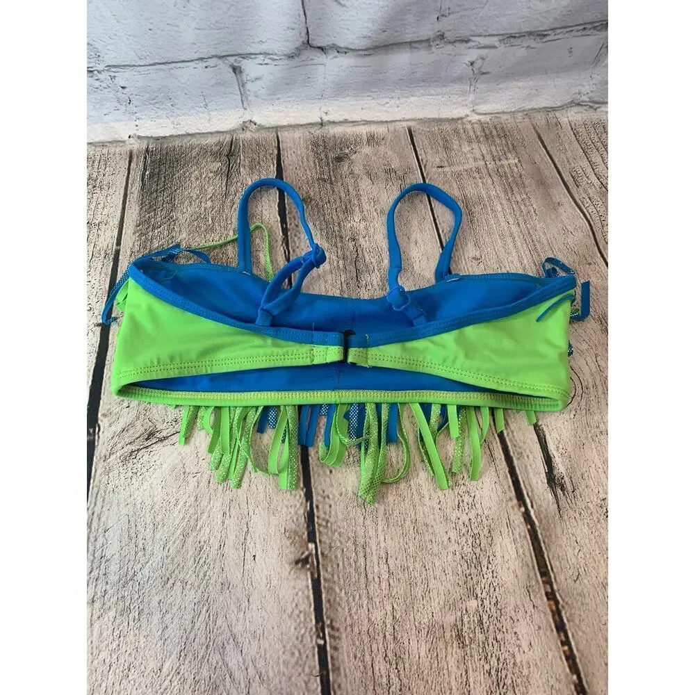 JUSTICE SWIM Girl’s Fringed Bandeau Top with Straps / Size: 14